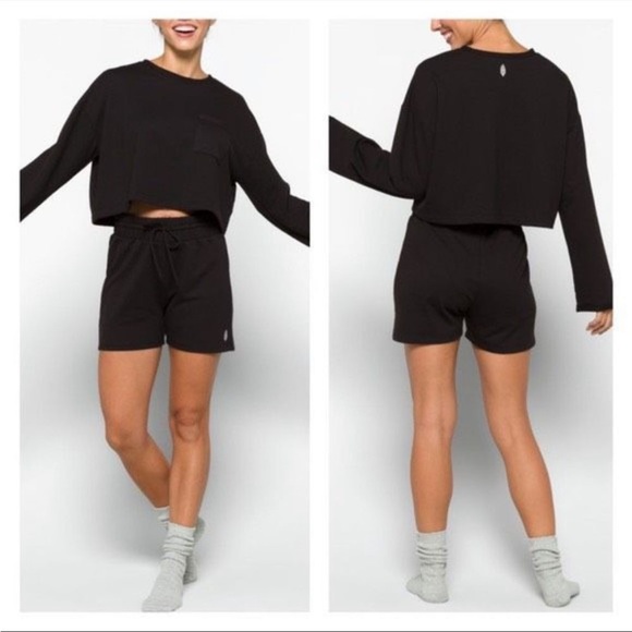 Free People Pants - NWT Free People Movement Sunny Set
Sweatshirt & Short in Black Athleisure Wear